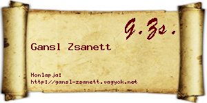 Gansl Zsanett névjegykártya